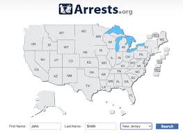 Arrests.org mugshot search map by name and state